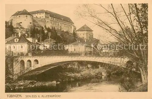 AK / Ansichtskarte Tuebingen_Neckar Schloss und Alleenbruecke 