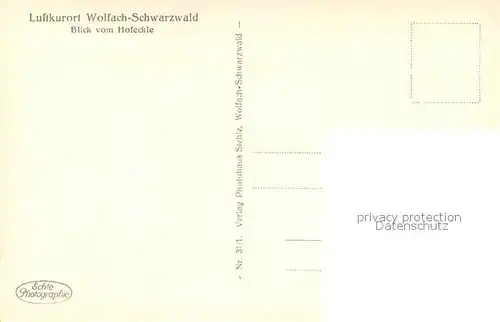 AK / Ansichtskarte Wolfach Blick vom Hofeckle Wolfach