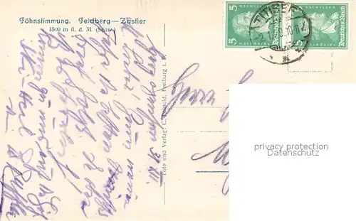 AK / Ansichtskarte Feldberg_Schwarzwald mit Zastler und Bismarckturm Feldberg Schwarzwald