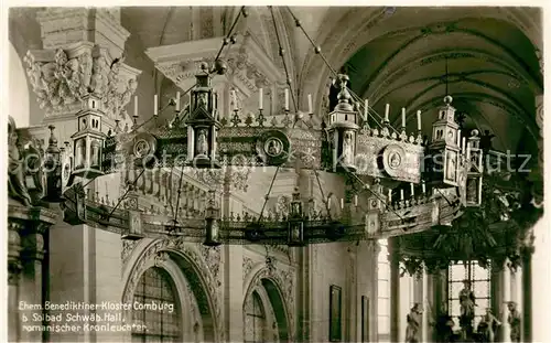 AK / Ansichtskarte Schwaebisch_Hall Ehem Benediktiner Kloster Comburg Romanischer Kronleuchter Schwaebisch Hall