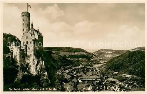 AK / Ansichtskarte Reutlingen_BW Schloss Lichtenstein mit Echaztal 