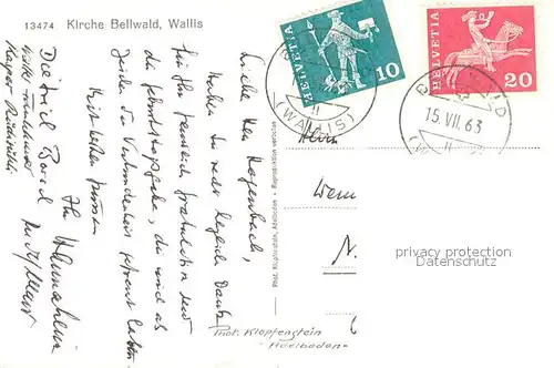 AK / Ansichtskarte Bellwald Kirche Bellwald
