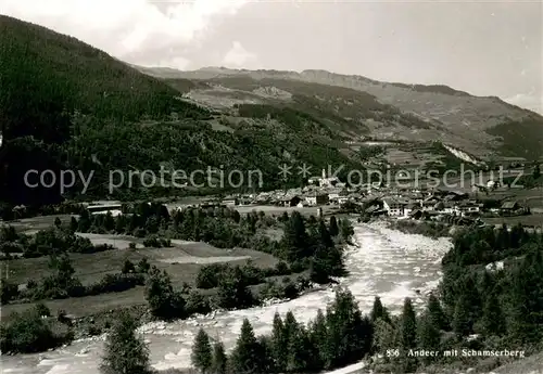 AK / Ansichtskarte Andeer_GR mit Schamserberg Andeer_GR