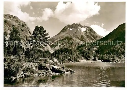 AK / Ansichtskarte Maloja_GR Lago di Cavloccio mit Monte del Forno Maloja_GR