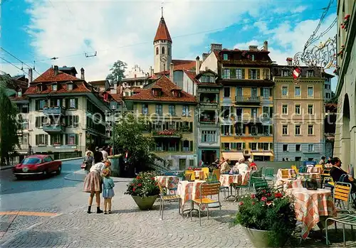 AK / Ansichtskarte Thun_BE Freienhofplatz Sinnebruecke Thun_BE