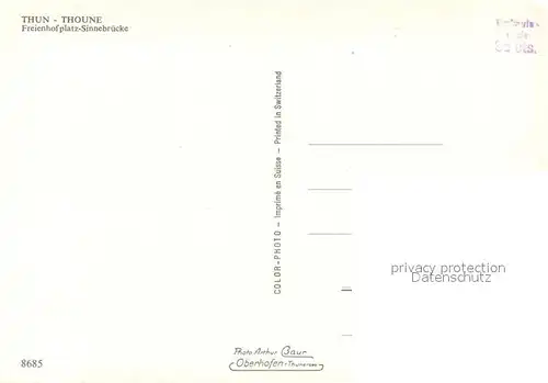 AK / Ansichtskarte Thun_BE Freienhofplatz Sinnebruecke Thun_BE
