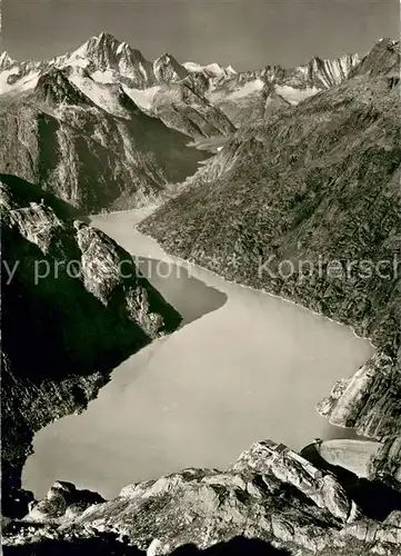AK / Ansichtskarte Grimsel_Stausee Finsteraarhorn Fiescherhoerner Lauteraarhorn 
