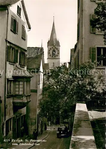 AK / Ansichtskarte Zuerich_ZH St Peterskirche vom Lindenhof aus Zuerich_ZH