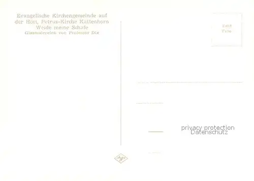 AK / Ansichtskarte Kattenhorn_oehningen Ev Kirchengemeinde Petrus Kirche Glasmalerei Weide meine Schafe Kattenhorn oehningen