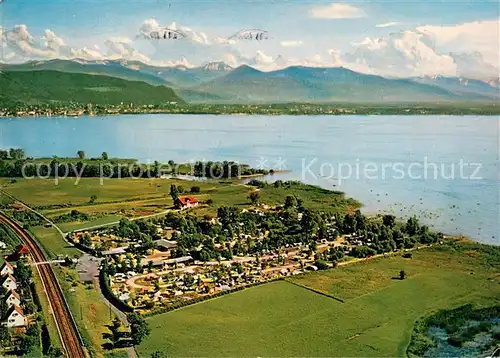 AK / Ansichtskarte Zech_Bodensee Internationaler Campingplatz Fliegeraufnahme Zech Bodensee