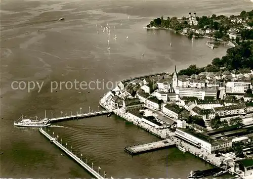 AK / Ansichtskarte Friedrichshafen_Bodensee Hafen und Innenstadt Fliegeraufnahme Friedrichshafen Bodensee