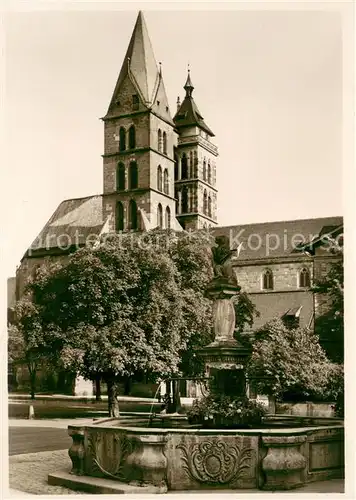 AK / Ansichtskarte Esslingen_Neckar Stadtkirche mit Marktbrunnen Esslingen Neckar