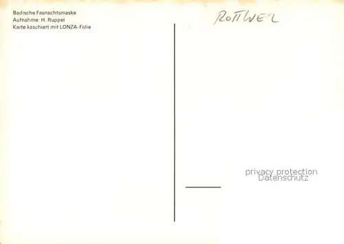 AK / Ansichtskarte Rottweil_Neckar Badische Fasnachtsmaske Rottweil Neckar