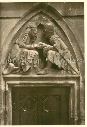 AK / Ansichtskarte Rottweil_Neckar Kapellenkirche Tuer am Treppentuermchen Verlobung eines Ritters Rottweil Neckar