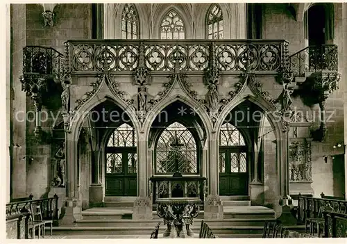 AK / Ansichtskarte Tuebingen_Neckar Stiftskirche Lettner davor Taufstein 