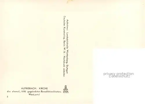 AK / Ansichtskarte Alpirsbach Kirche des ehem Benediktinerklosters Westportal Alpirsbach