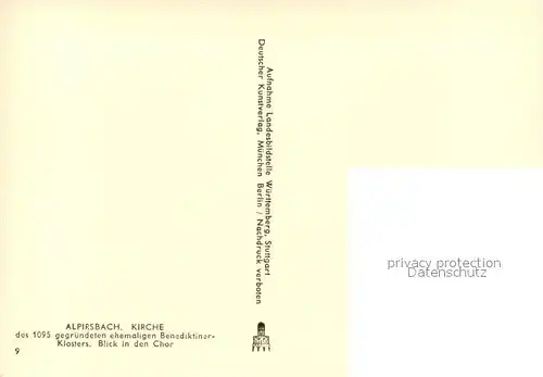 AK / Ansichtskarte Alpirsbach Kirche des ehem Benediktinerklosters Blick in den Chor Alpirsbach