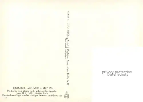 AK / Ansichtskarte Breisach_Rhein Muenster St Stephan Hochaltar Rechter Innenfluegel Breisach Rhein