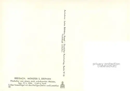 AK / Ansichtskarte Breisach_Rhein Muenster St Stephan Hochaltar Linker Innenfluegel Breisach Rhein
