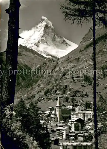 AK / Ansichtskarte Zermatt_VS mit Matterhorn Zermatt_VS