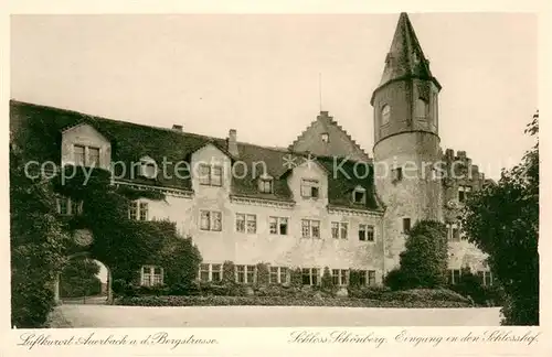 AK / Ansichtskarte Auerbach_Bergstrasse Schloss Schoenberg Eingang Schlosshof Auerbach_Bergstrasse