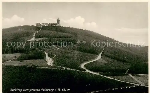 AK / Ansichtskarte Grosser_Feldberg_Taunus Aufstieg zum Grossen Feldberg Berghotel Restaurant Feldberghof Grosser_Feldberg_Taunus