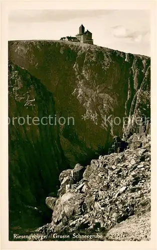 AK / Ansichtskarte Schneegrubenbaude Gebirgspanorama Riesengebirge Bergbaude Schneegrubenbaude