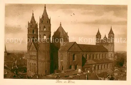 AK / Ansichtskarte Worms_Rhein Dom Worms Rhein