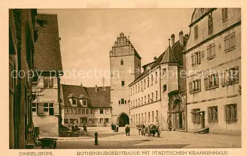AK / Ansichtskarte Dinkelsbuehl Rothenburgerstrasse mit Staedtischem Krankenhaus Dinkelsbuehl