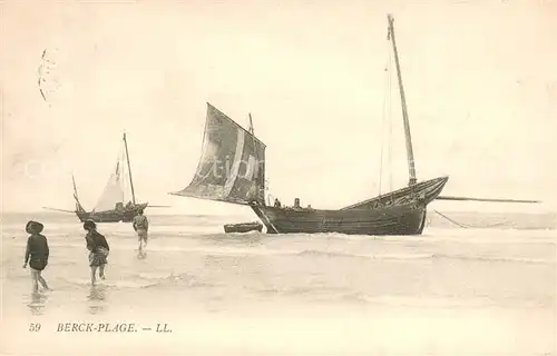 AK / Ansichtskarte Berck Plage Segelboote Berck Plage