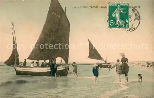 AK / Ansichtskarte Berck Plage Strand Segelboote Berck Plage