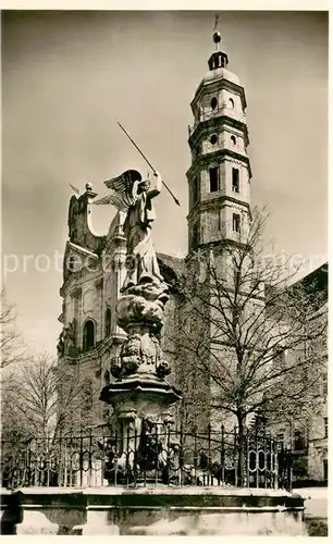 AK / Ansichtskarte Neresheim Brunnen und Turm Neresheim