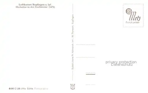 AK / Ansichtskarte Bopfingen_Ipf Hochaltar in der Stadtkirche 15. Jhdt. Luftkurort Bopfingen Ipf