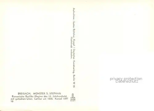 AK / Ansichtskarte Breisach_Rhein Muenster St Stephan Romanische Basilika mit gotischem Chor Breisach Rhein