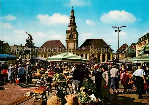 AK / Ansichtskarte Mannheim Altes Rathaus und Markt Mannheim