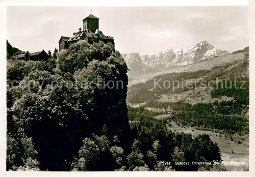 AK / Ansichtskarte Domleschg_GR Schloss Ortenstein mit Piz Beverin Domleschg_GR