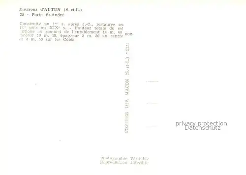 AK / Ansichtskarte Autun Porte St Andre Autun
