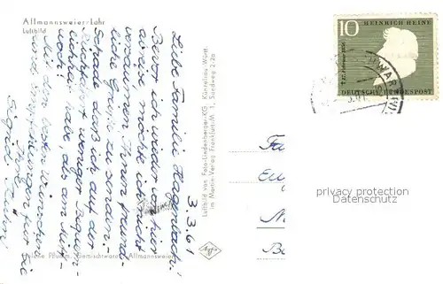 AK / Ansichtskarte Allmannsweier Fliegeraufnahme Allmannsweier