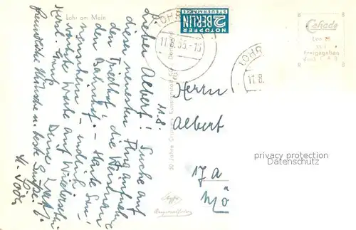 AK / Ansichtskarte Lohr_Main Fliegeraufnahme Lohr_Main