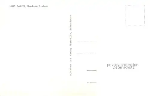 AK / Ansichtskarte Baden Baden Haus Salem  Baden Baden