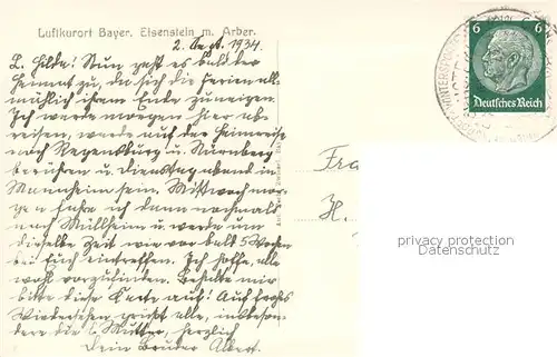 AK / Ansichtskarte Bayerisch_Eisenstein Arber  Bayerisch_Eisenstein