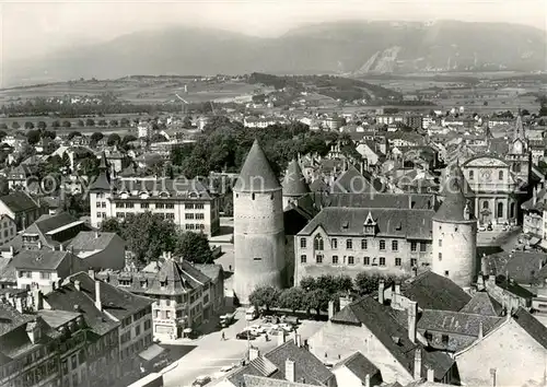 AK / Ansichtskarte Yverdon les Bains Chateau Vue aerienne Yverdon les Bains