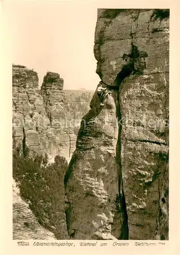 AK / Ansichtskarte Foto_Hahn_Nr. 1126 Kletterei Grosser Wehlturm Elbsandsteingebirge  Foto_Hahn_Nr.