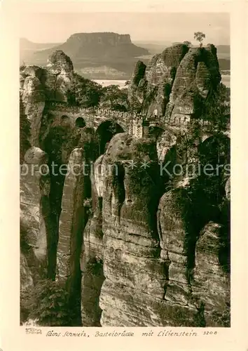 AK / Ansichtskarte Foto_Hahn_Nr. 3208 Basteibr?cke Lilienstein  Foto_Hahn_Nr.