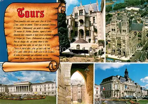 AK / Ansichtskarte Chronik AK Tours Hotel Gouin Cathedrale Saint Gatien Hotel de Ville  