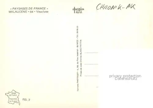 AK / Ansichtskarte Chronik AK Malaucene  