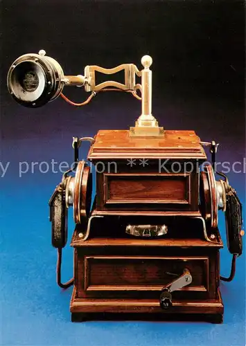 AK / Ansichtskarte Telefon Fernsprechtischapparat um 1900 