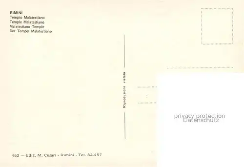 AK / Ansichtskarte Rimini Tempio Malatestiano Tempel Rimini