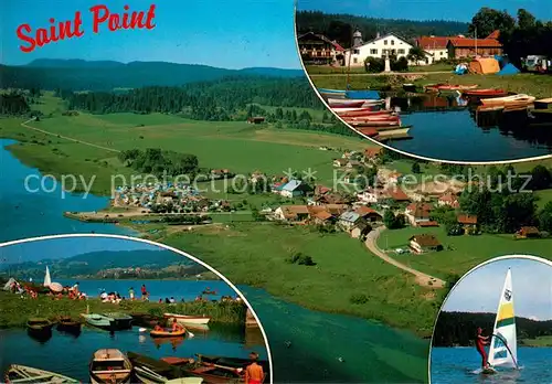 AK / Ansichtskarte Saint Point Lac Fliegeraufnahme Windsurfen Camping  Saint Point Lac