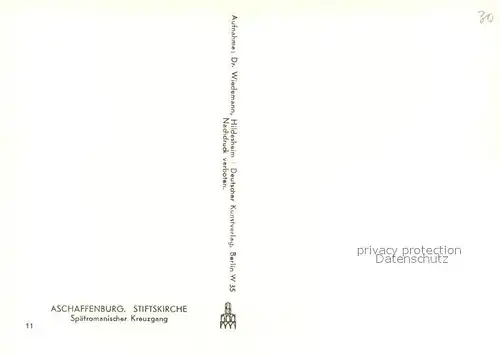 AK / Ansichtskarte Aschaffenburg_Main Stiftskirche Spaetromanischer Kreuzgang Inri Kreuz Aschaffenburg Main